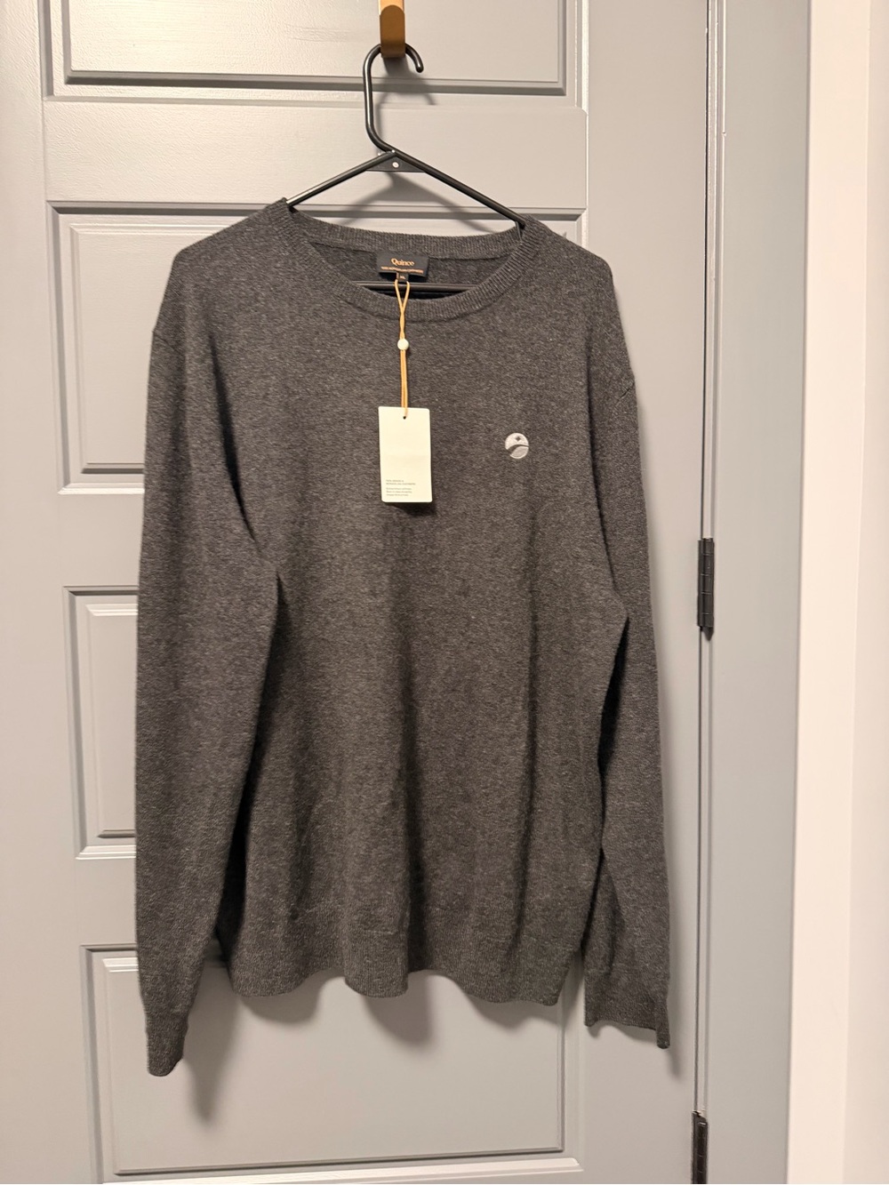 Quince Men's Mongolian Cashmere Long-sleeve Crewneck Sweater Charcoal XL NWT
